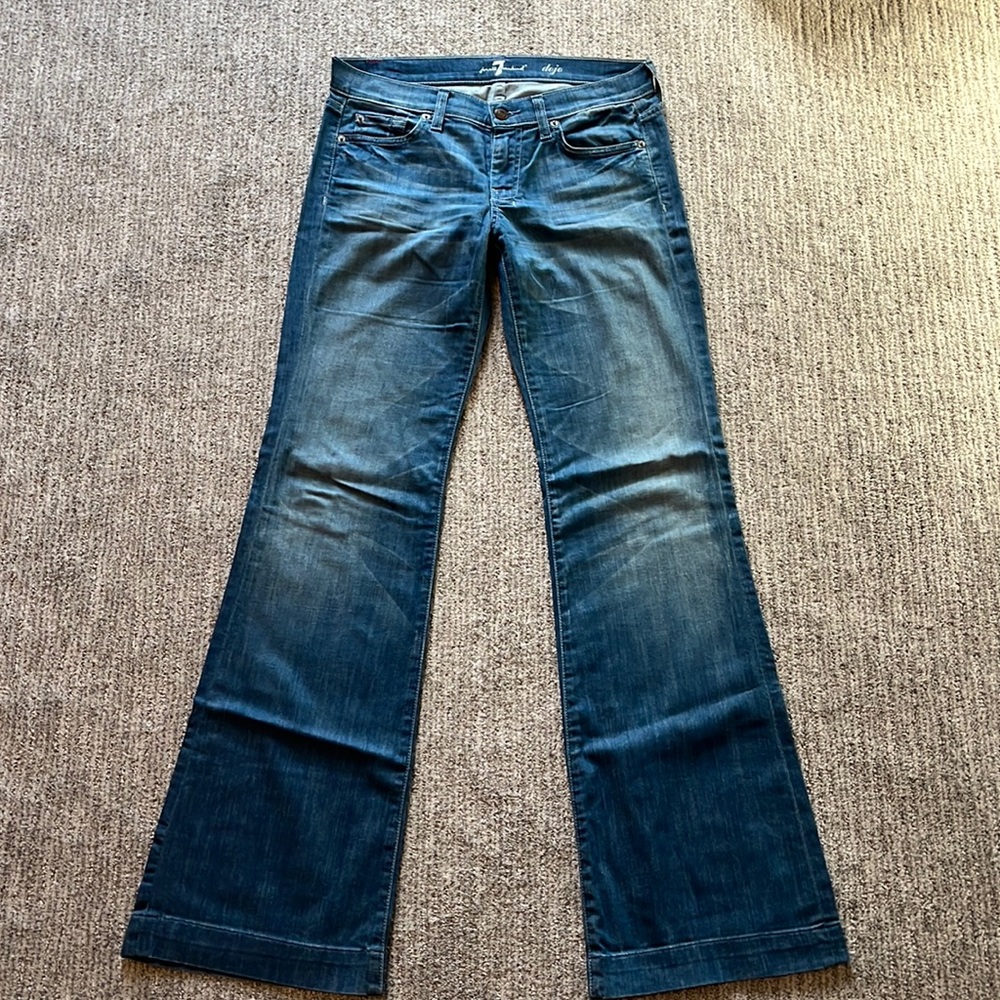 7 For All Mankind Jeans, size 28, wide leg, light wash